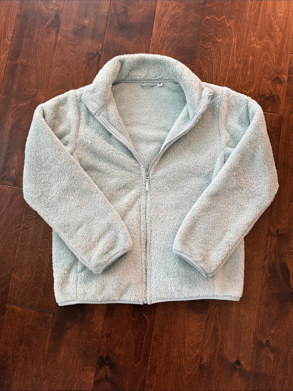 Uniqlo Kids Plush Full-Zip Fleece Jacket - Light Mint Green